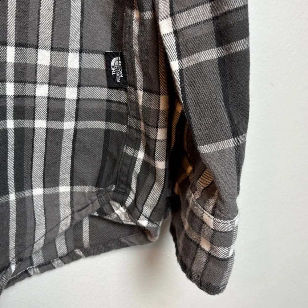 The North Face Arroyo Men's Large Long-Sleeve Flannel Shirt Gray‎ Plaid